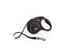 פלקסי ניו קלאסיק שחור - רצועה נמתחת לכלב - מידה S