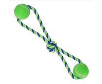 דוג איט - חבל דנטלי צבעוני קשר ו-2 כדורי טניס לכלב