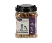 איידוג - צנצנת חטיפי מקלות עור טבעי בציפוי עוף - 400 גרם