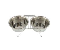 קומר - צמד קערות נירוסטה 4 ל' ומעמד