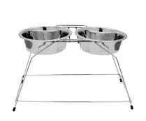 קומר - צמד קערות נירוסטה 0.9 ל' ומעמד