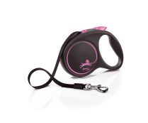 פלקסי שחור עם ורוד - רצועה נמתחת לכלב - מידה L