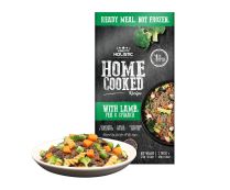 הום קוק אוכל ביתי אמיתי לכלב כבש , אפונה וסלמון 375 גרם