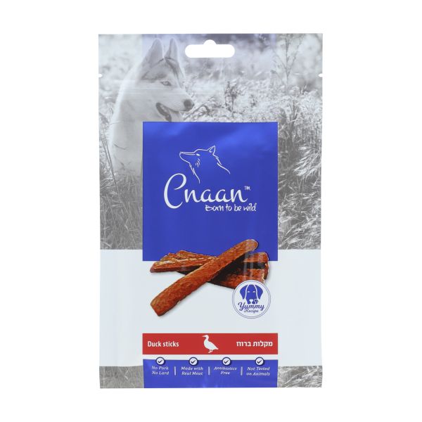 כנען - חטיף לכלבים מקלות נגיסי ברווז - 60 גרם