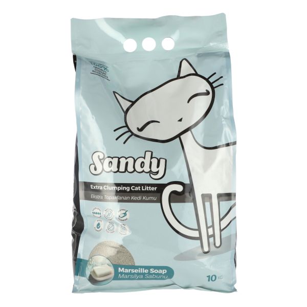 סנדי  - חול מתגבש לחתול - סבון מרסיי - 10 ק