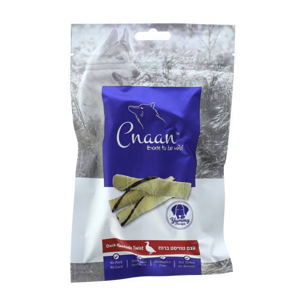 כנען - חטיף לכלבים עצם טוויסט עם ברווז - 100 גרם