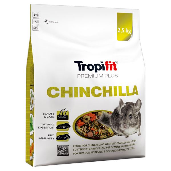 טרופיפיט - מזון מלא פרמיום+ לצ'ינצ'ילה- 2 ק