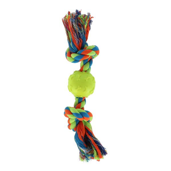 צעצוע חבל - גדול עם גדול סיליקון כבד במרכז לכלב