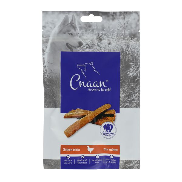 כנען - חטיף לכלבים מקלות עוף - 100 גרם