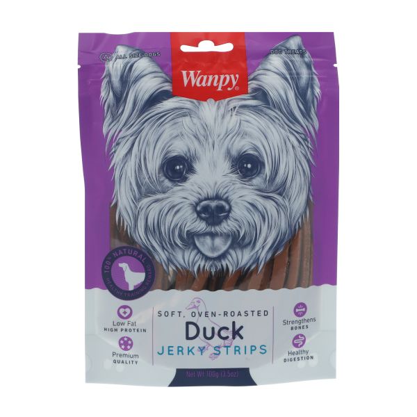 ונפי - חטיף לכלב רצועות ברווז רכות - 100 גרם