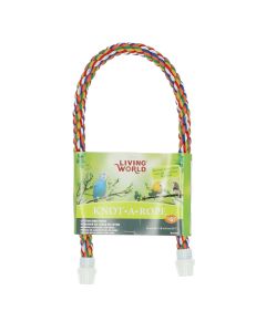 ליווינג וורלד - חבל משחק בניחוח בננה לציפורים 16 מ"מ 65 ס"מ